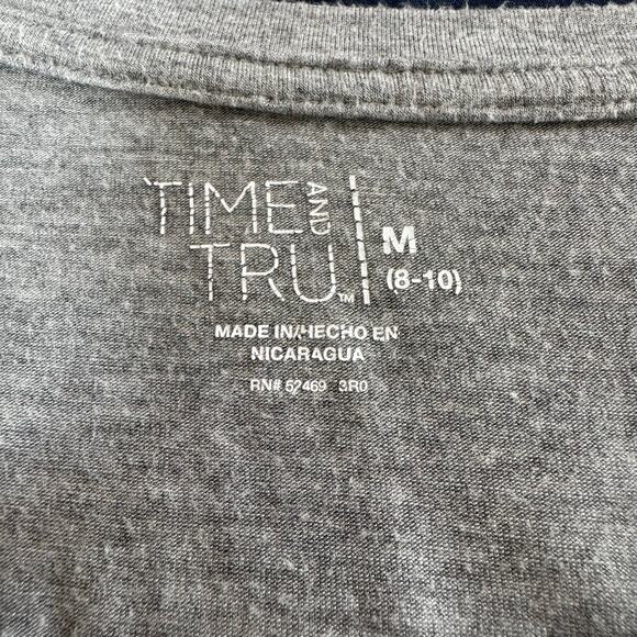 Time and Tru Gray Curved Hem Tee Size M - Picture 5 of 7